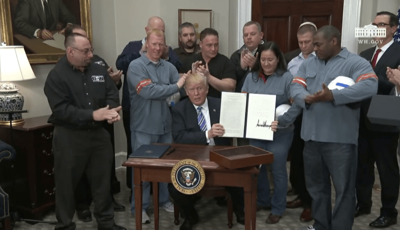 الو م أ: قلق من حرب تجارية دولية إنتقاما من قرار ترامب حول الصلب والألمنيوم