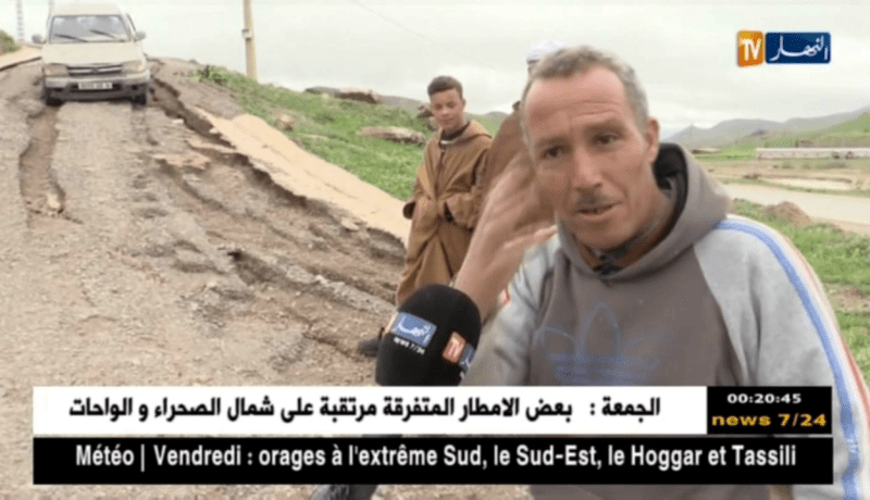 تيسمسيلت: الأمطار الرّعدية تفضح الغش في إنجاز الطرقات بدوار الزاوية