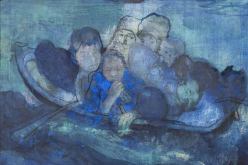 بالصور رسامة يونانية تجسد معاناة اللاجئين في لوحات فنية