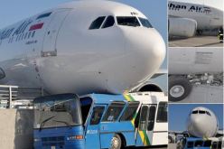 طائرة إيرانية تحط على سطح حافلة خلال هبوطها في مطار اسطنبول