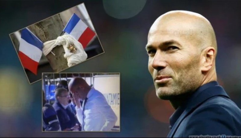 زيدان يذرف الدموع حزنا على ضحايا هجمات باريس