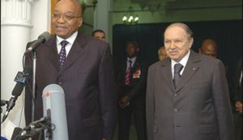 الرئيس بوتفليقة يعبر لنظيره الجنوب إفريقي عن ارتياحه للطابع المثالي للعلاقات القائمة بين البلدين