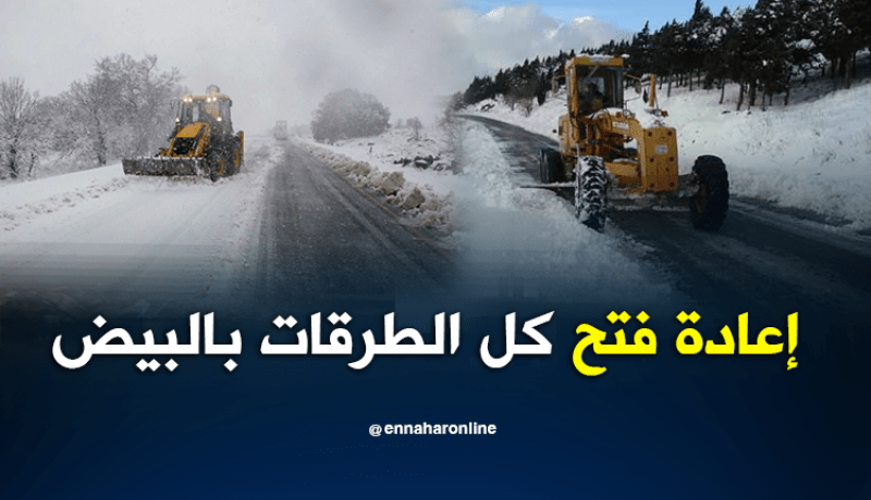 فتح كل الطرقات بالمناطق التي غلقتها الثلوج في البيض