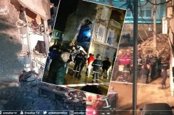 شاهد: إنهيار عمارة بحي البلاطو  في وهران