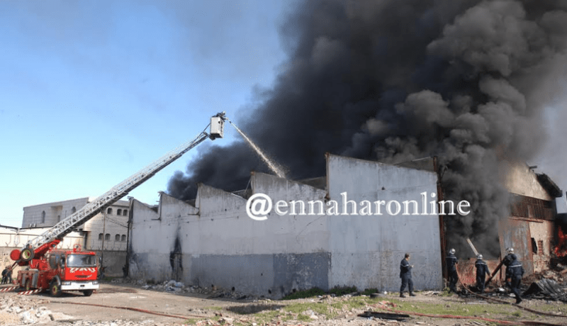 حريق يلتهم مستودع لتخزين الأجهزة الكهرومنزلية بوهران