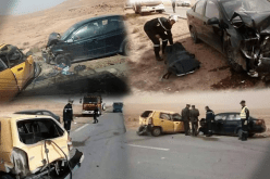 بالصور.. قتيلان وجريحان في حادث إصطدام بين 3 سيارات بالبيض  