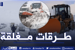 الثلوج تستمر في غلق الطرقات وتشل حركة المرور