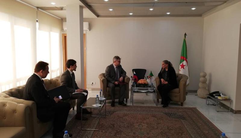 وزيرة الصناعة والمناجم تستقبل السفير الروسي