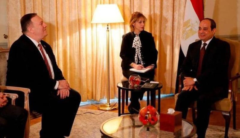 السيسي يبحث مع وزير الخارجية الأمريكي الوضع في ليبيا