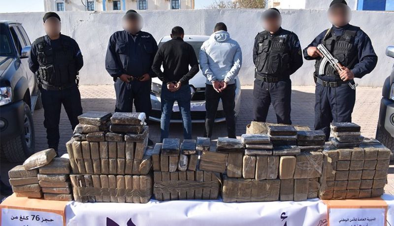 بالصور.. حجز 76 كيلوغرام من الكيف في الوادي