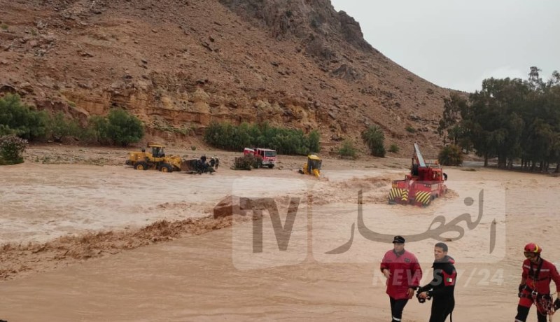 المسيلة: إنتشال جثتي شخصين وفقدان آخر كانوا عالقين داخل سيارة بواد بوسعادة