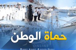 بالصور.. قائد القوات البحرية يفتش السفينة الشراعية المدرسة “الملاح”