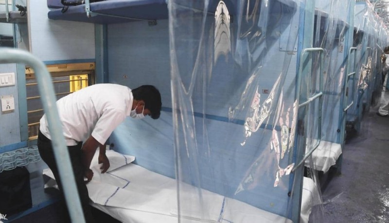 عربات قطار تحول لأسرّة  لاستيعاب عدد المصابين بـ”كورونا” في الهند