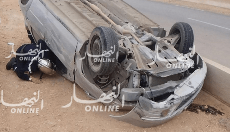 3 جرحى من عائلة واحدة بعد انقلاب سيارتهم بتيارت