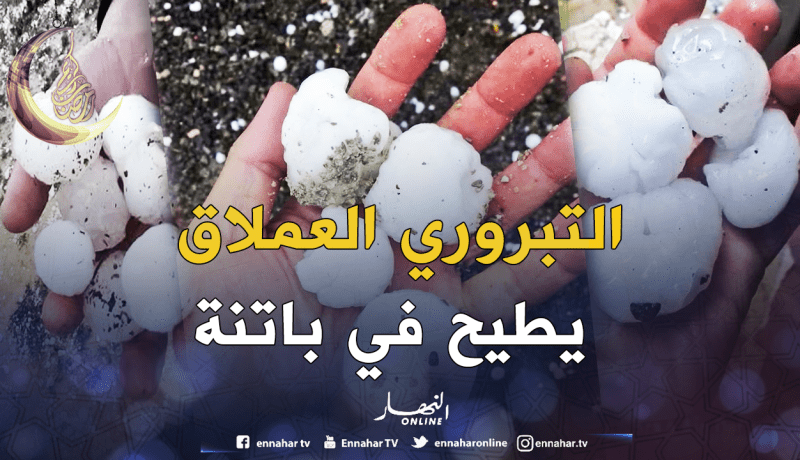 بالصور.. حبات برد عملاقة تلحق أضرارا بالبيوت والزرع بكيمل في باتنة