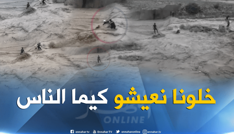 بالفيديو.. الحماية المدنية تنقذ شابا جرفته سيول الوادي بباتنة