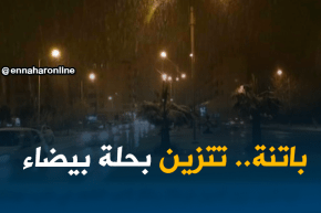 باتنة: تساقط كثيف للثلوج في أقل من ساعتين .. و حلة بيضاء تزين المدينة