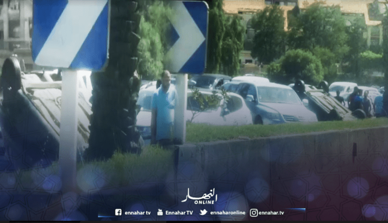 بالفيديو.. لحظة انقلاب سيارة في الطريق السريع بن عكنون- زرالدة