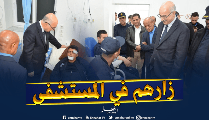 بالصور.. بوهدبة يزور مصابي الشرطة في المستشفى