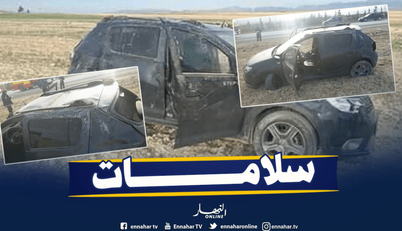 بالصور.. جريح في إنقلاب سيارة في تبسة