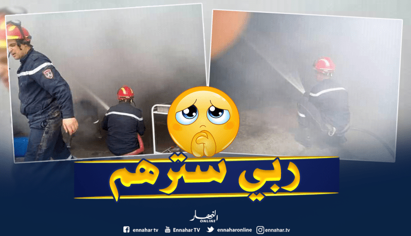 بالصور..حريق في سيارة بحي الزاوية في تبسة