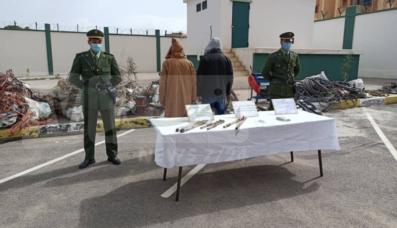 بالصور.. تفكيك شبكة لسرقة الكوابل النحاسية وحجز 52 قنطار من النحاس في تيارت
