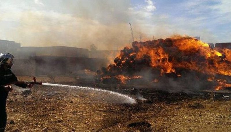 إتلاف 2000 حزمة تبن في حريق مزرعة بوهران