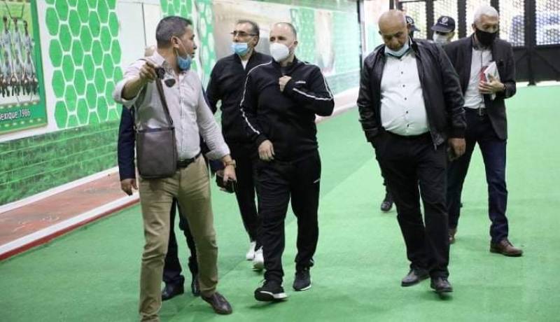 بلماضي تابع مباراة المولودية وعين مليلة بملعب 5 جويلية