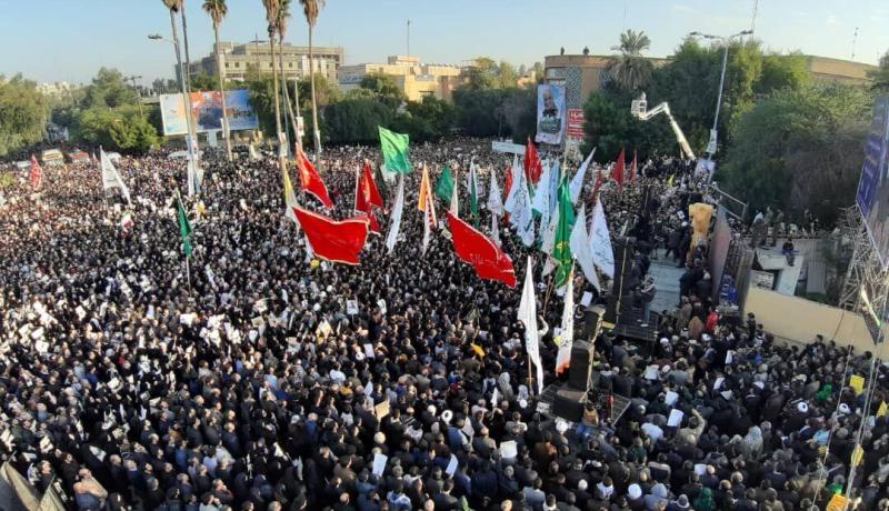 بدء مراسم تشييع جثمان القائد سليماني بطهران