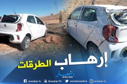 بالصور.. جريحان في حادث إنحراف سيارة بالمشرية في النعامة