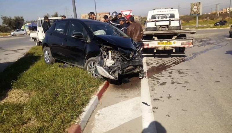 بالصور.. جريحان في حادث مرور بتلمسان