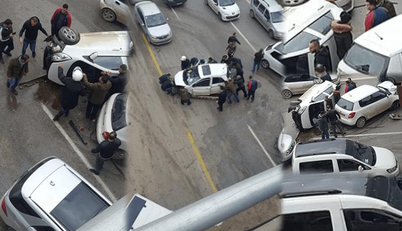 بالصور…حادث مرور بالطريق الإجتنابي نحو “زرالدة”