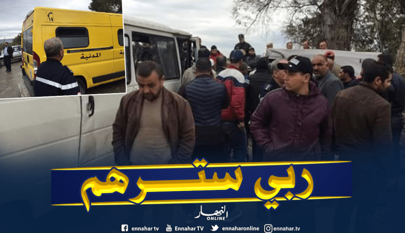 11 جريحا في حادث اصطدام سيارة بحافلة لنقل المسافرين بغليزان 