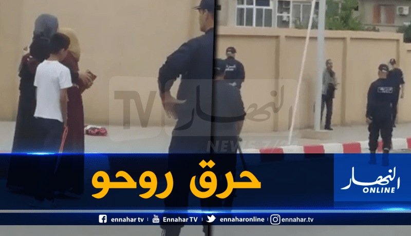 بالفيديو رب عائلة ينتحر حرقا أمام مقر دائرة أحمر العين في تيبازة