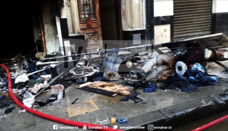 نشوب حريق بمحل معد للتجارة في شارع العربي بن مهيدي بالعاصمة
