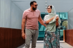 حلا شيحة تظهر بالحجاب مع زوجها وتُلمح لإعتزالها الفن مجددا