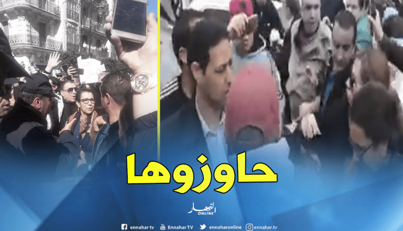 بالفيديو.. المتظاهرون يطردون لويزة حنون من المسيرات في العاصمة