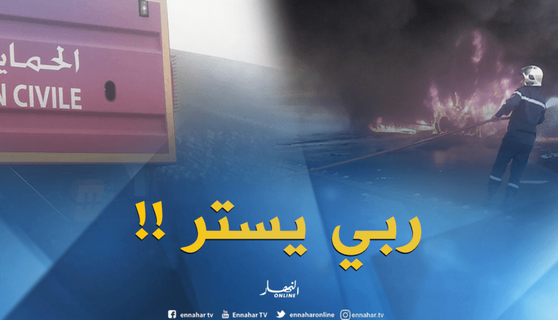 احتراق شاحنة بطريق خميس الخشنة