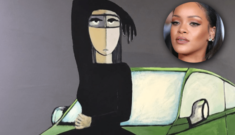 ريهانا تُعلّق على قيادة المرأة السعودية للسيارة بلوحة تشكيلية
