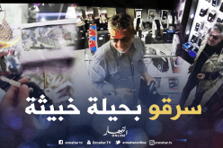 بالفيديو.. لص محترف يسطو على محل لبيع الهواتف النقالة