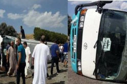 بالصور.. جرحى في انحراف حافلة في عموشة بسطيف
