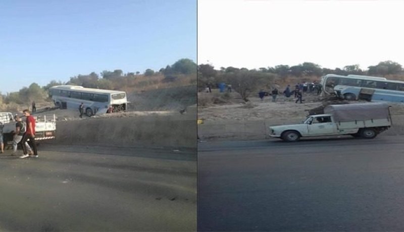 سطيف: 12 ضحية في انحراف حافلة لنقل المسافرين