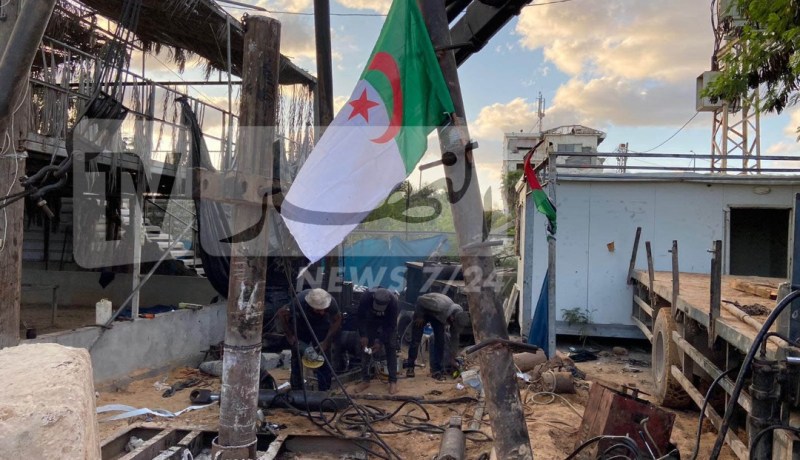 بالصور.. حفر بئر ماء بتمويل جزائري بحي الشجاعية في غزة