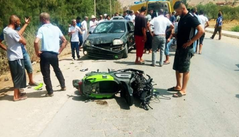 إصابة شخصين في اصطدام بين مركبة ودراجة نارية بالشلف