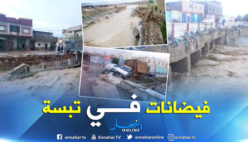 بالصور.. فيضانات بتبسة تتسبب في سقوط جسور