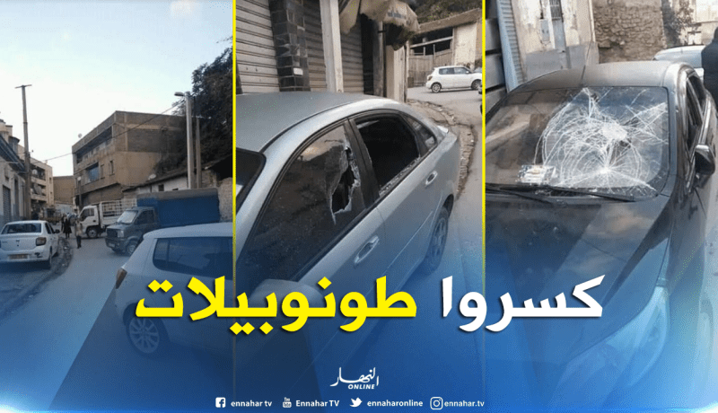بالصور.. مجهولون يحطمون ويخربون حوالي 40 سيارة بقسنطينة
