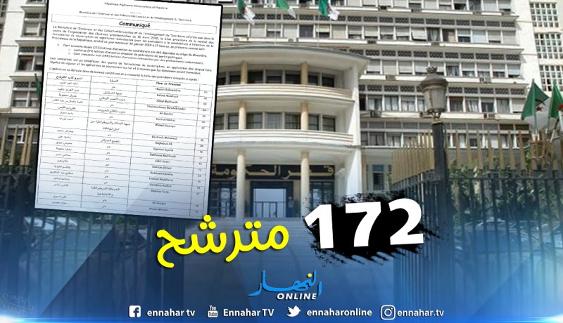 172 مترشح لرئاسيات 2019