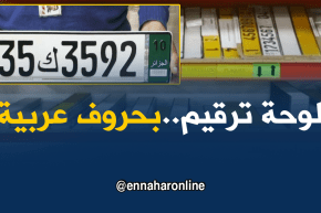 لوحة الترقيم الجديدة بحروف عربية دون ترقيم للولايات