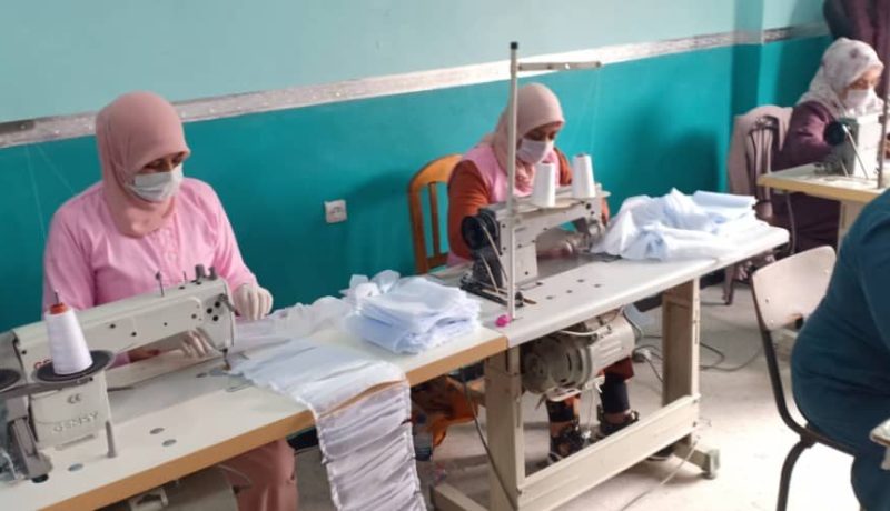 تزويد المسنين المقيمين بمراكز التضامن بكمامات من صنع مراكز التكوين