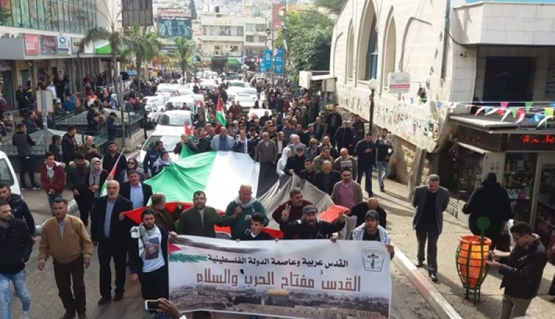 إصابات بالرصاص والغاز المسيل للدموع خلال مسيرة لدعم القدس بنابلس